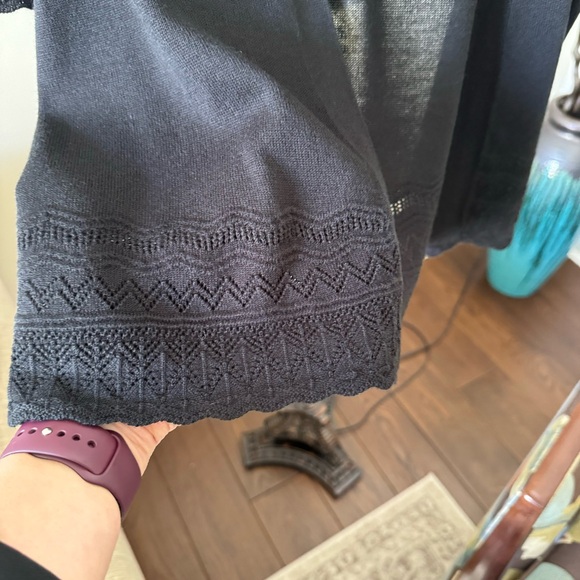 Laura Petite Black Short Sleeve Open Front Shrug Sweater Cardigan Size Small - Picture 5 of 7